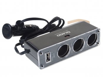 469 р. Разветвитель прикуривателя 3-х гнездовой 12V 1USB OLMIO OLMIO olm-038888  с доставкой в г. Керчь. Увеличить фотографию 1
