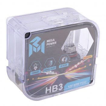 359 р. Лампа 12V HB3 65W P20d бокс (2шт.) Standart MEGAPOWER MEGAPOWER 370-33-040  с доставкой в г. Керчь. Увеличить фотографию 3