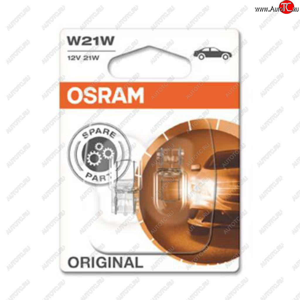 599 р. Лампа 12V W21W W3x16d блистер (2шт.) OSRAM OSRAM 7505-02b  с доставкой в г. Керчь
