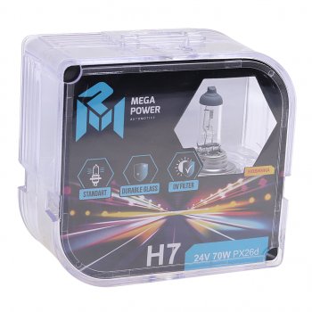 286 р. Лампа 24V H7 70W PX26d бокс (2шт.) Standart MEGAPOWER MEGAPOWER 370-33-036  с доставкой в г. Керчь. Увеличить фотографию 4