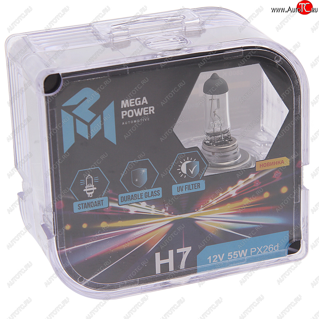 241 р. Лампа 12V H7 55W PX26d бокс (2шт.) Standart MEGAPOWER MEGAPOWER 370-33-032  с доставкой в г. Керчь