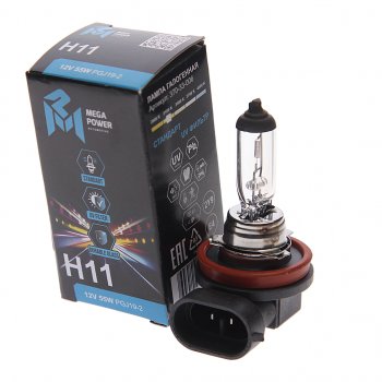 237 р. Лампа 12V H11 55W PGJ19-2 Standart MEGAPOWER MEGAPOWER 370-33-006  с доставкой в г. Керчь. Увеличить фотографию 1