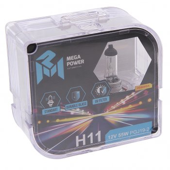 369 р. Лампа 12V H11 55W PGJ19-2 бокс (2шт.) Standart MEGAPOWER MEGAPOWER 370-33-009  с доставкой в г. Керчь. Увеличить фотографию 1