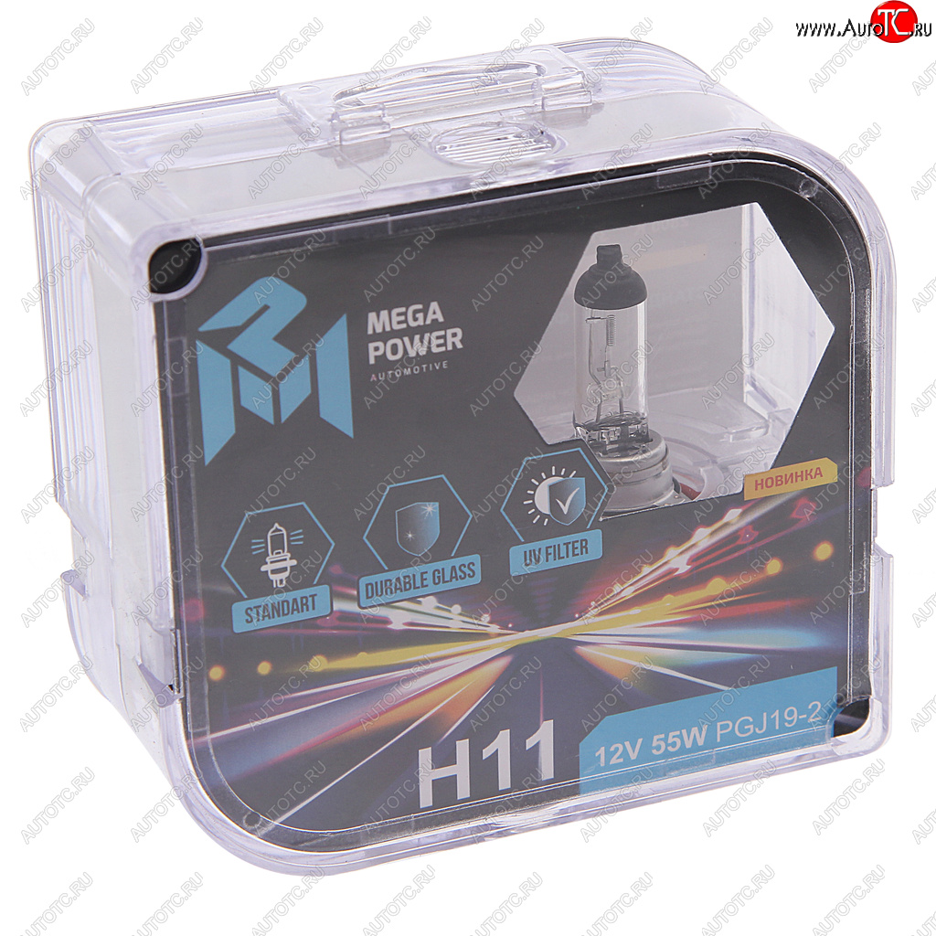 369 р. Лампа 12V H11 55W PGJ19-2 бокс (2шт.) Standart MEGAPOWER MEGAPOWER 370-33-009  с доставкой в г. Керчь