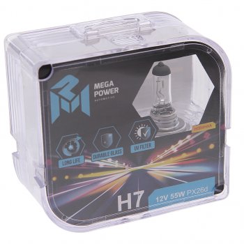 281 р. Лампа 12V H7 55W PX26d бокс (2шт.) Long Life MEGAPOWER MEGAPOWER 370-33-031  с доставкой в г. Керчь. Увеличить фотографию 1