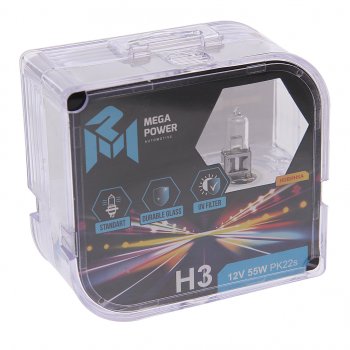 185 р. Лампа 12V H3 55W PK22s бокс (2шт.) Standart MEGAPOWER MEGAPOWER 370-33-014  с доставкой в г. Керчь. Увеличить фотографию 1