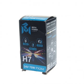 161 р. Лампа 24V H7 70W PX26d Standart MEGAPOWER MEGAPOWER 370-33-033  с доставкой в г. Керчь. Увеличить фотографию 3