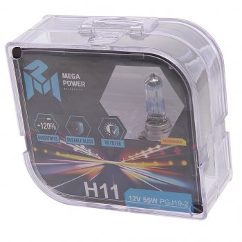 639 р. Лампа 12V H11 55W PGJ19-2 +120% бокс (2шт.) MEGAPOWER MEGAPOWER 370-33-007  с доставкой в г. Керчь. Увеличить фотографию 1