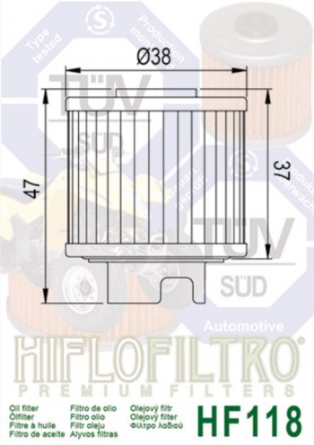589 р. Фильтр масляный мото HONDA HIFLO FILTRO HIFLO FILTRO hf118  с доставкой в г. Керчь. Увеличить фотографию 2