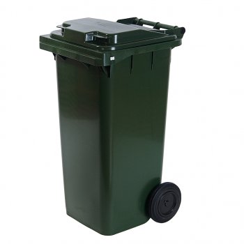 3 369 р. Контейнер мусорный 120л на колесах темно-зеленый 23.C29 IPLAST IPLAST ip-551601  с доставкой в г. Керчь. Увеличить фотографию 1