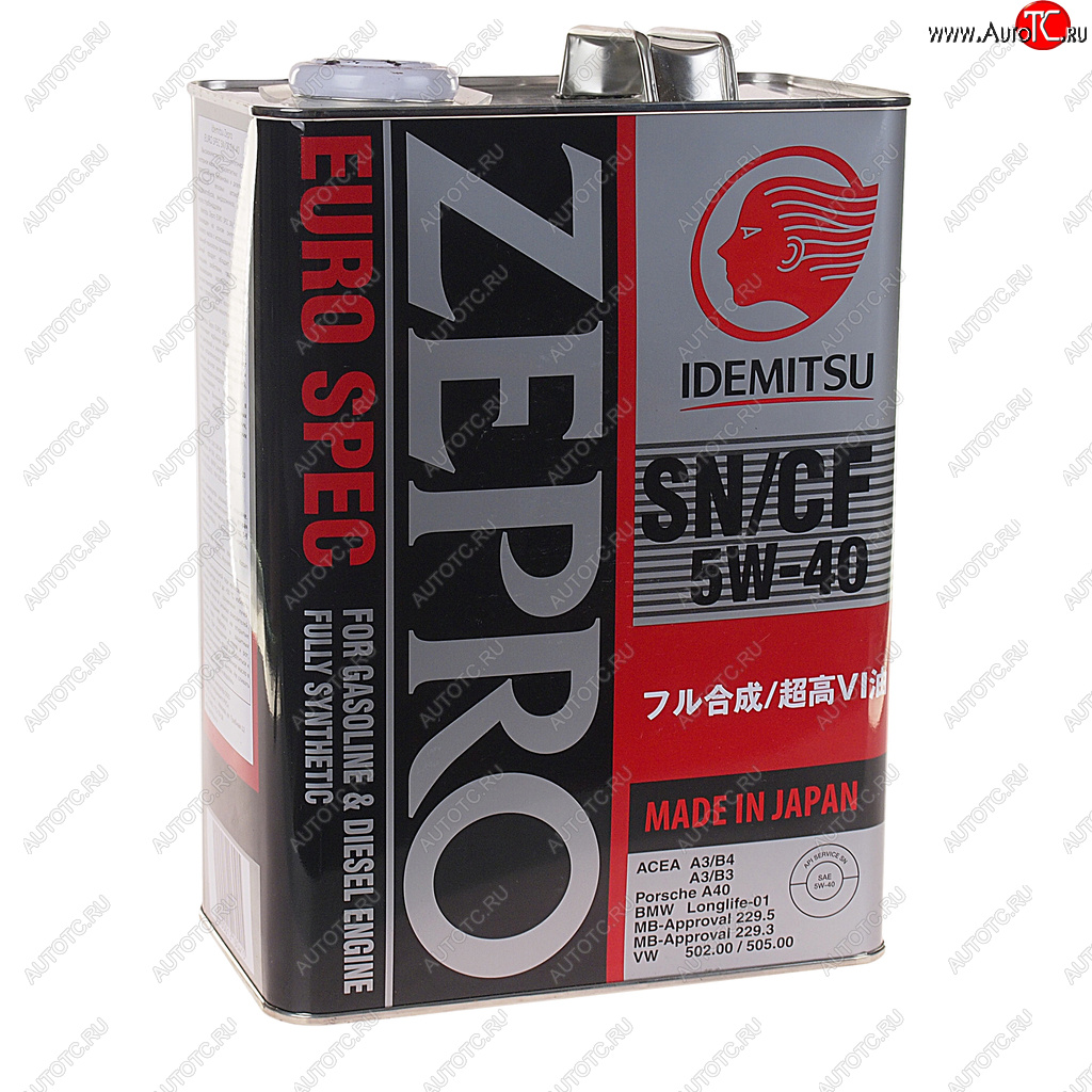 7 299 р. Масло моторное ZEPRO EURO SPEC F-S 1849-41 5W40 синт.4л IDEMITSU IDEMITSU 1849-004  с доставкой в г. Керчь