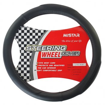 499 р. Оплетка руля (M) 37-39см черная кожаная MISTAR MISTAR mis-lt34a bk (m) MISTAR mis-lt34a bk (m)  с доставкой в г. Керчь. Увеличить фотографию 1