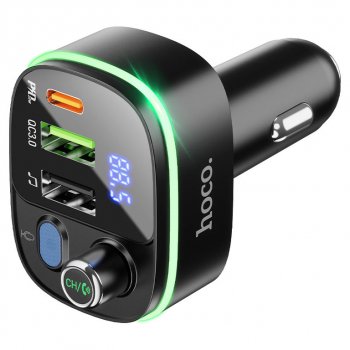 1 299 р. Устройство зарядное в прикуриватель с трансмиттером (bluetooth,hands free) HOCO HOCO e62 black  с доставкой в г. Керчь. Увеличить фотографию 3