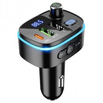 1 299 р. Устройство зарядное в прикуриватель с трансмиттером (bluetooth,hands free) HOCO HOCO e62 black  с доставкой в г. Керчь. Увеличить фотографию 1