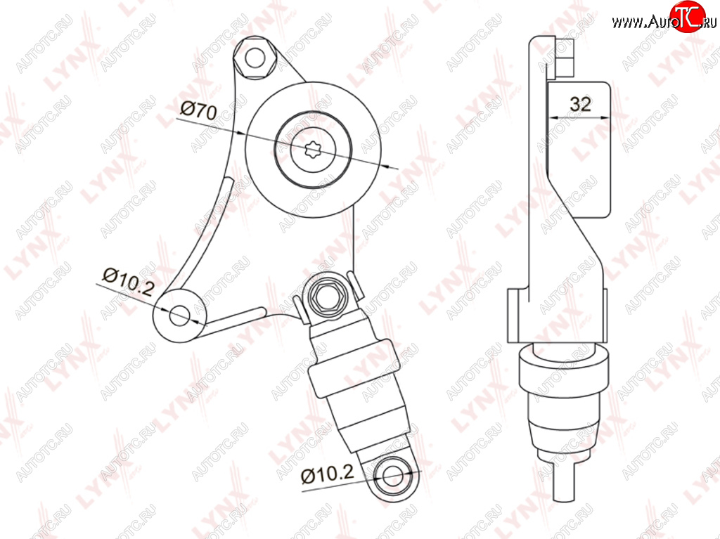 10 249 р. Ролик приводного ремня TOYOTA Avensis (01-09),Camry (03-08) натяжителя LYNX LYNX pt3043  с доставкой в г. Керчь