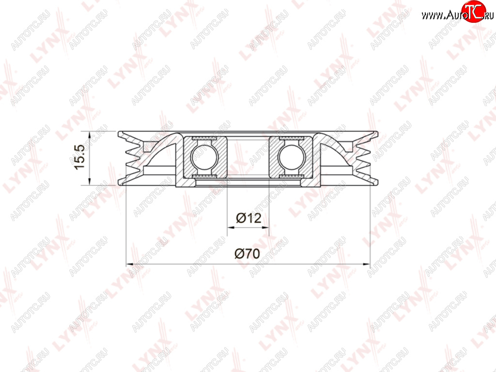1 189 р. Ролик приводного ремня NISSAN Micra (02-10) натяжителя кондиционера LYNX LYNX pb5040  с доставкой в г. Керчь