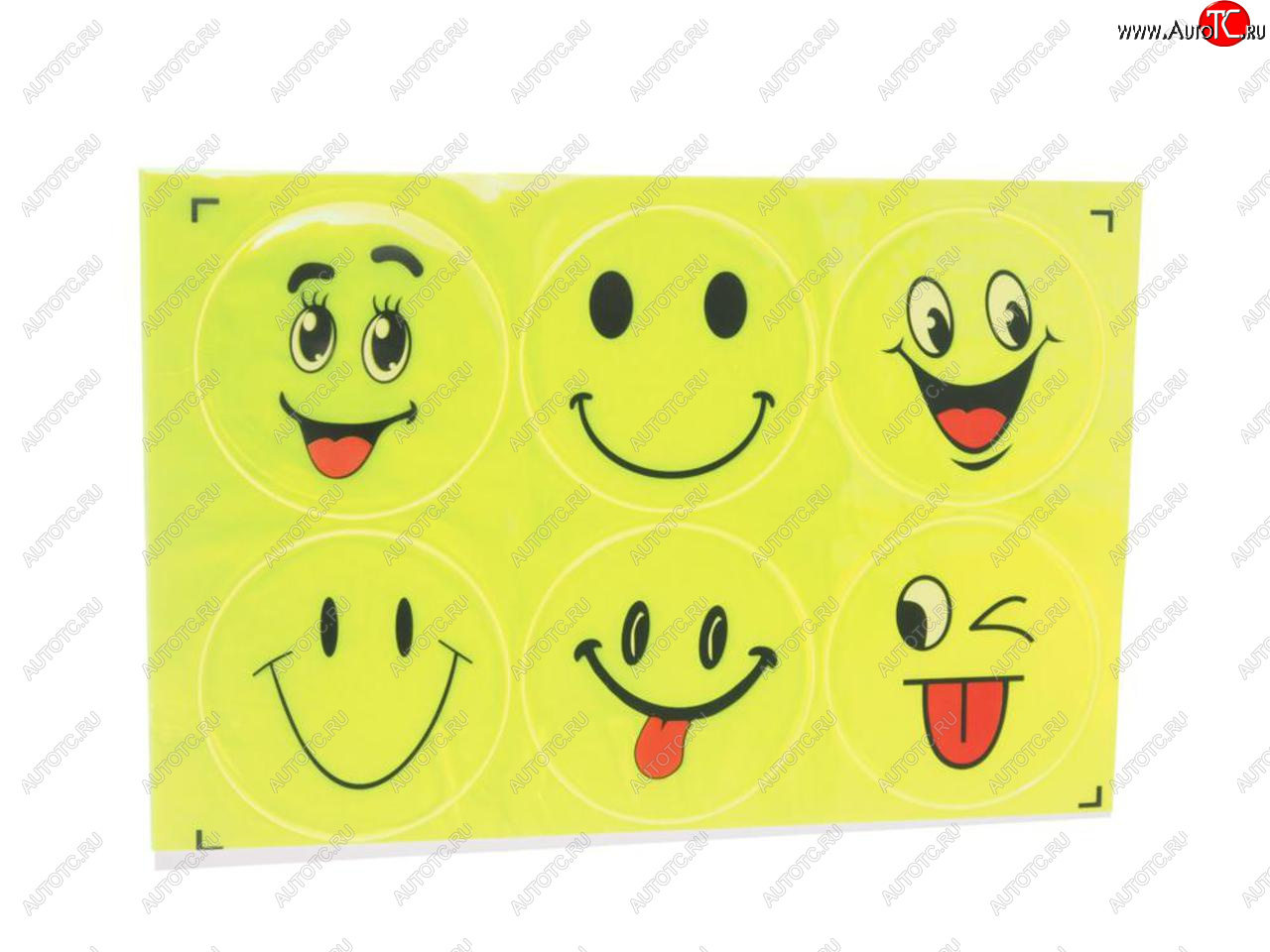 87 р. Наклейка светоотражающая силиконовая вырезанная Смайлик 22х14.5см AUTOSTICKERS AUTOSTICKERS смайлик 1 6  с доставкой в г. Керчь