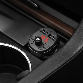 999 р. Устройство зарядное в прикуриватель с трансмиттером (bluetooth,hands free) HOCO HOCO e41 black HOCO e41 black  с доставкой в г. Керчь. Увеличить фотографию 6