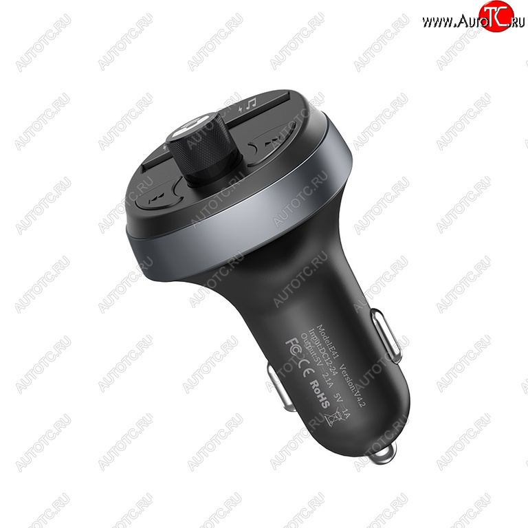 999 р. Устройство зарядное в прикуриватель с трансмиттером (bluetooth,hands free) HOCO HOCO e41 black HOCO e41 black  с доставкой в г. Керчь