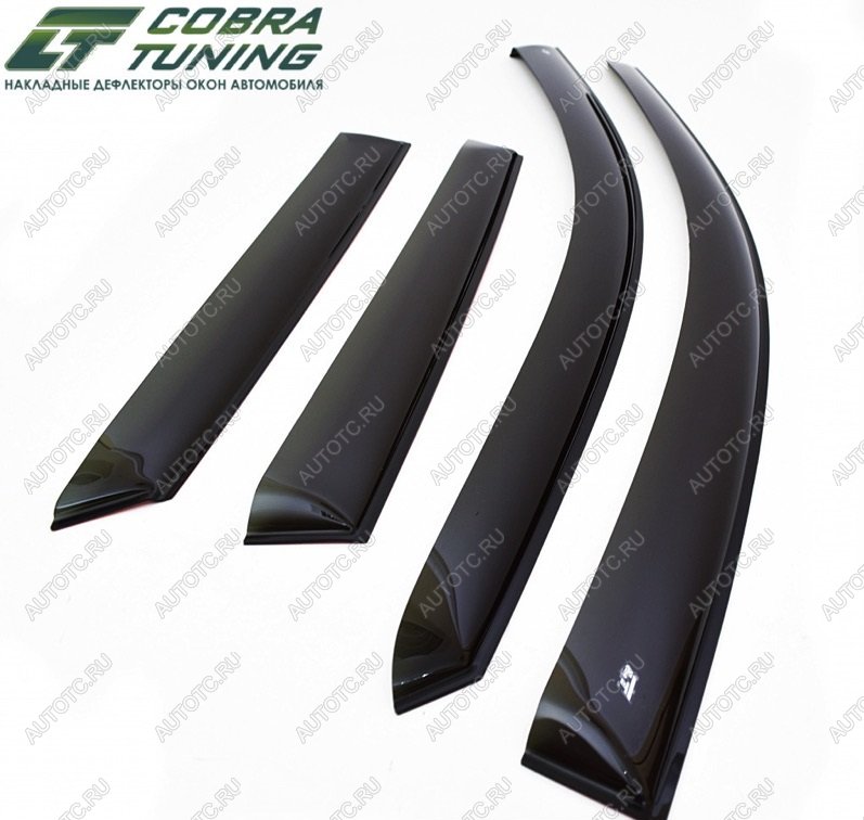 2 689 р. Комплект дефлекторов окон COBRA TUNING Honda CR-V RM1,RM3,RM4 дорестайлинг (2012-2015) (черный глянец)  с доставкой в г. Керчь