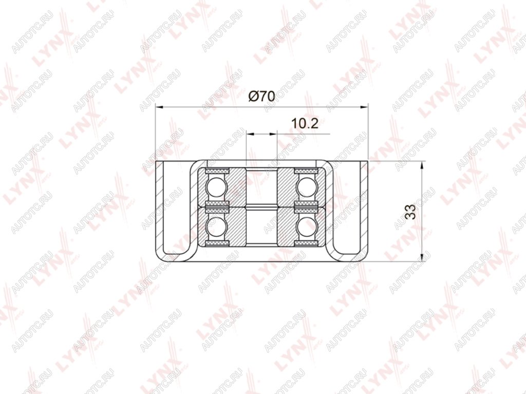 2 099 р. Ролик приводного ремня TOYOTA Land Cruiser Prado (J150) (09-) обводной LYNX LYNX pb7033  с доставкой в г. Керчь