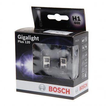 1 599 р. Лампа 12V H1 55W P14.5s +120% (2шт.) Gigalight Plus 120 BOSCH BOSCH 1987301105  с доставкой в г. Керчь. Увеличить фотографию 1