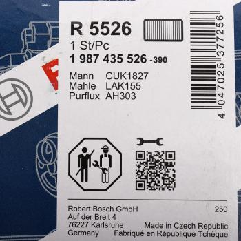 1 299 р. Фильтр воздушный салона HONDA Jazz (02-) FIAT Sedici (06-) BOSCH BOSCH 1987435526 BOSCH 1987435526  с доставкой в г. Керчь. Увеличить фотографию 6