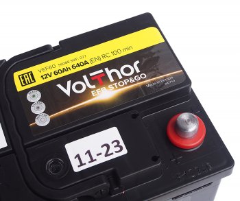 12 499 р. Аккумулятор VOLTHOR EFB 60Ач обратная полярность VOLTHOR 6ст60(0) 56088  с доставкой в г. Керчь. Увеличить фотографию 4