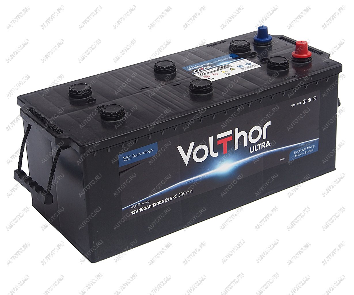 27 449 р. Аккумулятор VOLTHOR Ultra Truck 190Ач обратная полярность VOLTHOR 6ст190(3) 69032  с доставкой в г. Керчь