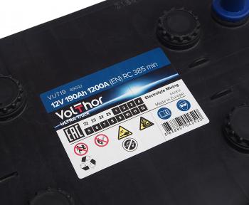 27 449 р. Аккумулятор VOLTHOR Ultra Truck 190Ач обратная полярность VOLTHOR 6ст190(3) 69032  с доставкой в г. Керчь. Увеличить фотографию 4