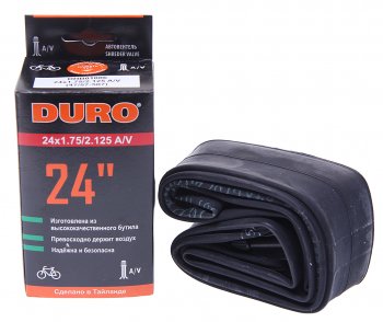 Камера велосипедная 24 24х1.752.125 автовентиль DURO DURO dhb01006