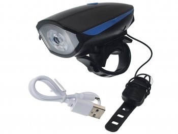 969 р. Фонарь велосипедный передний USB кабель с АКБ 3 режима с сигналом влагозащита Cree Led NO NAME fw3265111  с доставкой в г. Керчь. Увеличить фотографию 1