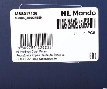 3 779 р. Амортизатор FORD Focus (98-) передний правый газовый MANDO MANDO mss017136 MANDO mss017136  с доставкой в г. Керчь. Увеличить фотографию 4