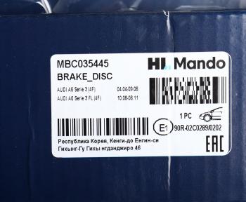 3 599 р. Диск тормозной AUDI A6 (05-) передний (1шт.) MANDO MANDO mbc035445 MANDO mbc035445  с доставкой в г. Керчь. Увеличить фотографию 5
