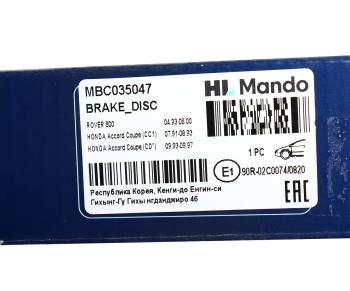 2 059 р. Диск тормозной HONDA Accord (90-) передний (1шт.) MANDO MANDO mbc035047 MANDO mbc035047  с доставкой в г. Керчь. Увеличить фотографию 6