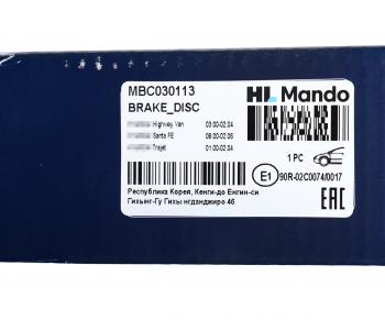 3 199 р. Диск тормозной HYUNDAI Santa Fe (00-) (2WD),Trajet (00-) передний (1шт.) MANDO MANDO mbc030113  с доставкой в г. Керчь. Увеличить фотографию 6