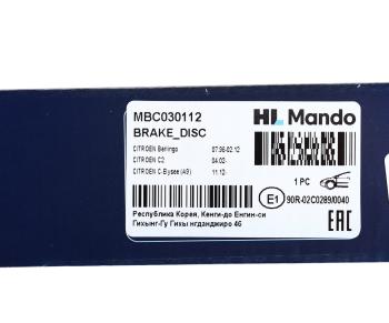 2 489 р. Диск тормозной PEUGEOT 207,208,307 CITROEN C3,C4,C5 передний (1шт.) MANDO MANDO mbc030112  с доставкой в г. Керчь. Увеличить фотографию 6