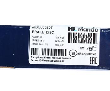 3 389 р. Диск тормозной PEUGEOT 406 (96-) CITROEN Xantia (X1) (95-) передний (1шт.) MANDO MANDO mbc035207 MANDO mbc035207  с доставкой в г. Керчь. Увеличить фотографию 5