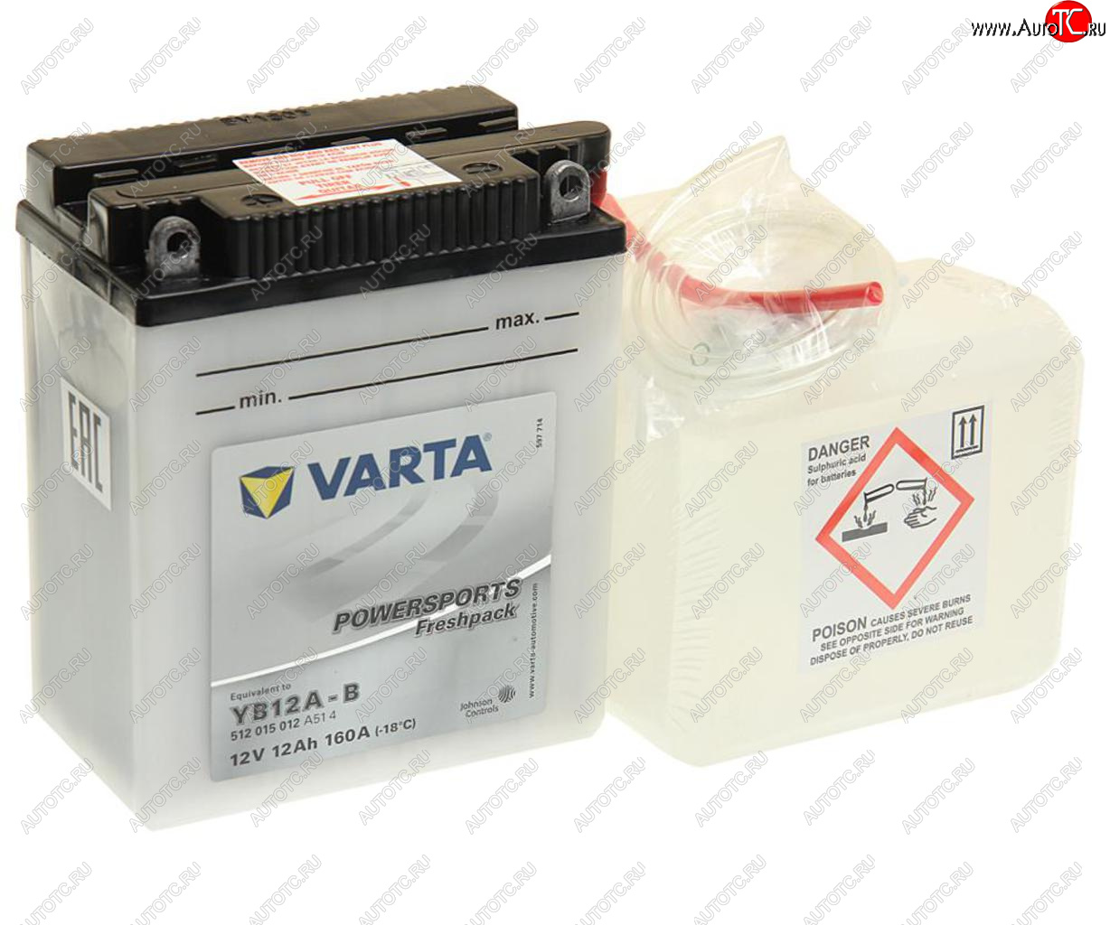 4 999 р. Аккумулятор VARTA MOTO FP + электролит 12А/ч VARTA 6ст12 yb12a-b VARTA 6ст12 yb12a-b  с доставкой в г. Керчь