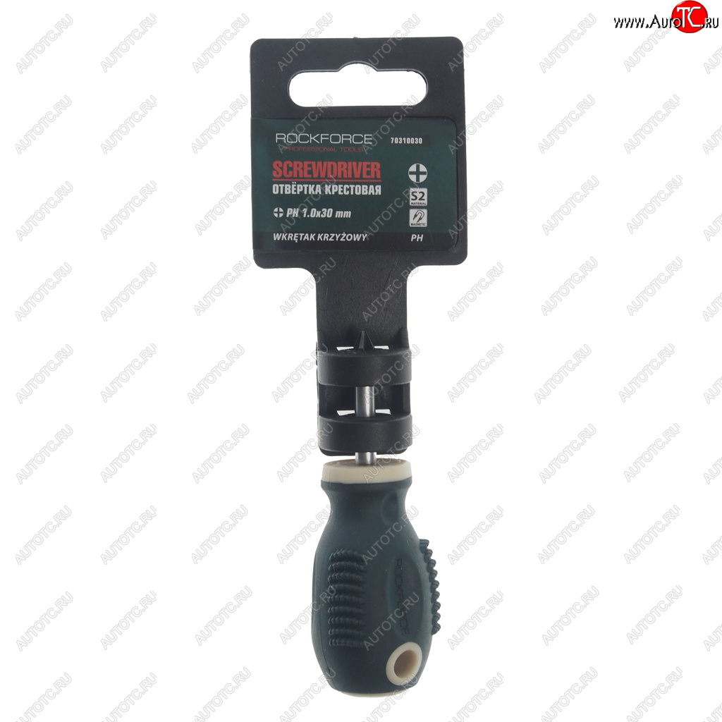 160 р. Отвертка крестовая PH 1.0х30мм магнитная c держателем Profi S2 ROCKFORCE ROCKFORCE rf-70310030  с доставкой в г. Керчь