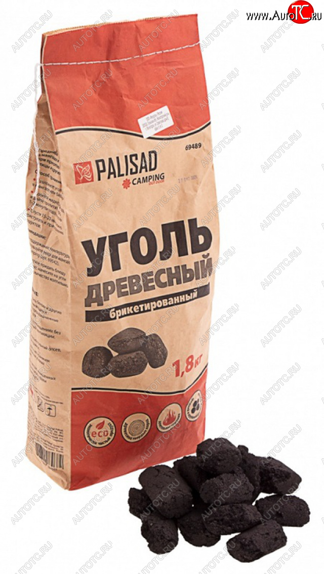165 р. Уголь древесный брикетированный 1.8кг PALISAD PALISAD 69489 PALISAD 69489  с доставкой в г. Керчь