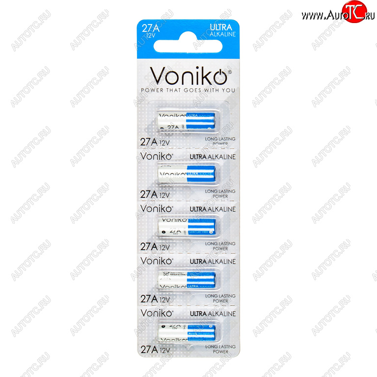 52 р. Батарейка A27 12V (пульт сигнализации) блистер 5шт. (цена за 1шт.) Alkaline Ultra VONIKO VONIKO v-27aбл  с доставкой в г. Керчь
