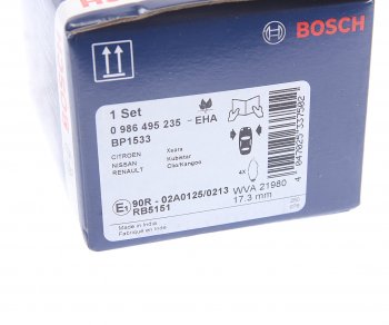 2 089 р. Колодки тормозные передние (4шт.) BOSCH Renault Kangoo KC рестайлинг (2003-2007)  с доставкой в г. Керчь. Увеличить фотографию 4