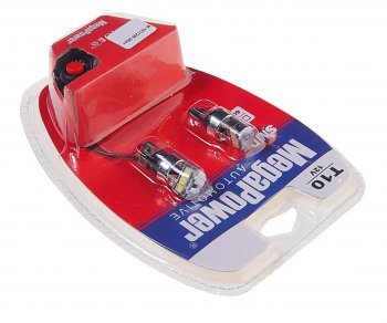 293 р. Лампа светодиодная 12V W5W T10 W2.1x9.5d 6000K 3 LED с тестером блистер (2шт.) MEGAPOWER MEGAPOWER-AUTOMOTIVE 10112w-2блт  с доставкой в г. Керчь. Увеличить фотографию 2
