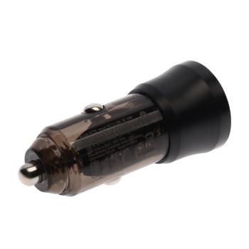 272 р. Устройство зарядное в прикуриватель 1USB + 1 Type C 12V BOROFONE BOROFONE bz25 transparent black  с доставкой в г. Керчь. Увеличить фотографию 3