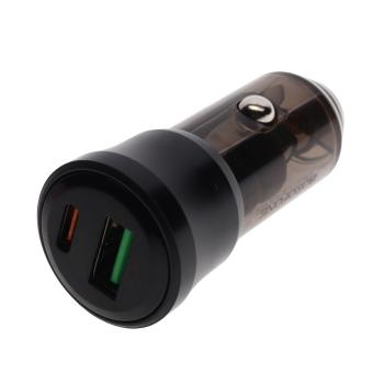 272 р. Устройство зарядное в прикуриватель 1USB + 1 Type C 12V BOROFONE BOROFONE bz25 transparent black  с доставкой в г. Керчь. Увеличить фотографию 1