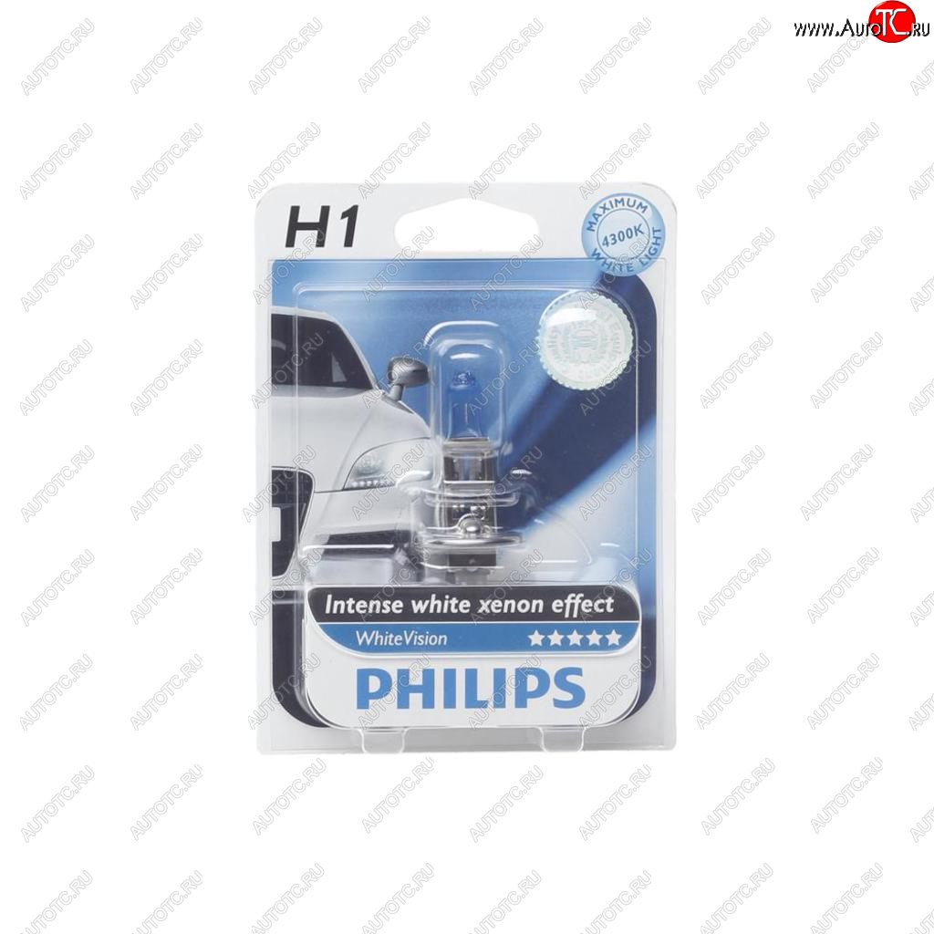 819 р. Лампа 12V H1 55W P14.5s 4300K блистер (1шт.) White Vision PHILIPS PHILIPS 12258whvb1  с доставкой в г. Керчь