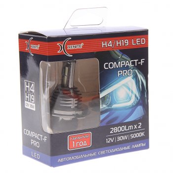 4 299 р. Лампа светодиодная 12V H4 P43t 2800lm бокс (2шт.) XENITE XENITE 1009672  с доставкой в г. Керчь. Увеличить фотографию 1