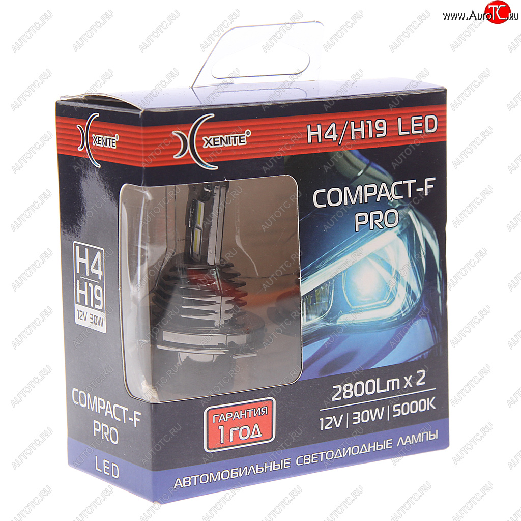 4 299 р. Лампа светодиодная 12V H4 P43t 2800lm бокс (2шт.) XENITE XENITE 1009672  с доставкой в г. Керчь