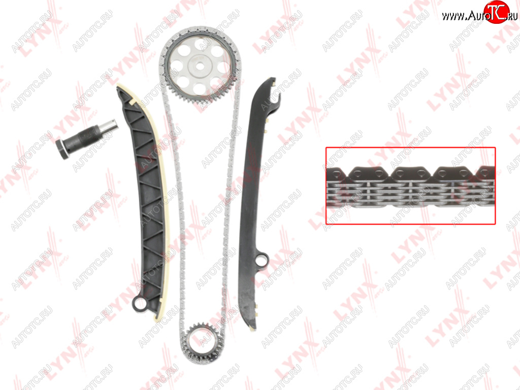 10 599 р. Комплект цепи ГРМ VW AUDI SKODA (1.2 TSI) (1 цепь+башмак натяж+успокоит+натяж+2 звезды) LYNX LYNX tk0054  с доставкой в г. Керчь